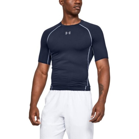 Men's UA HeatGear® Armour Short Sleeve Compression Shirt - Midnight Navy (410) - Picture 1 of 8